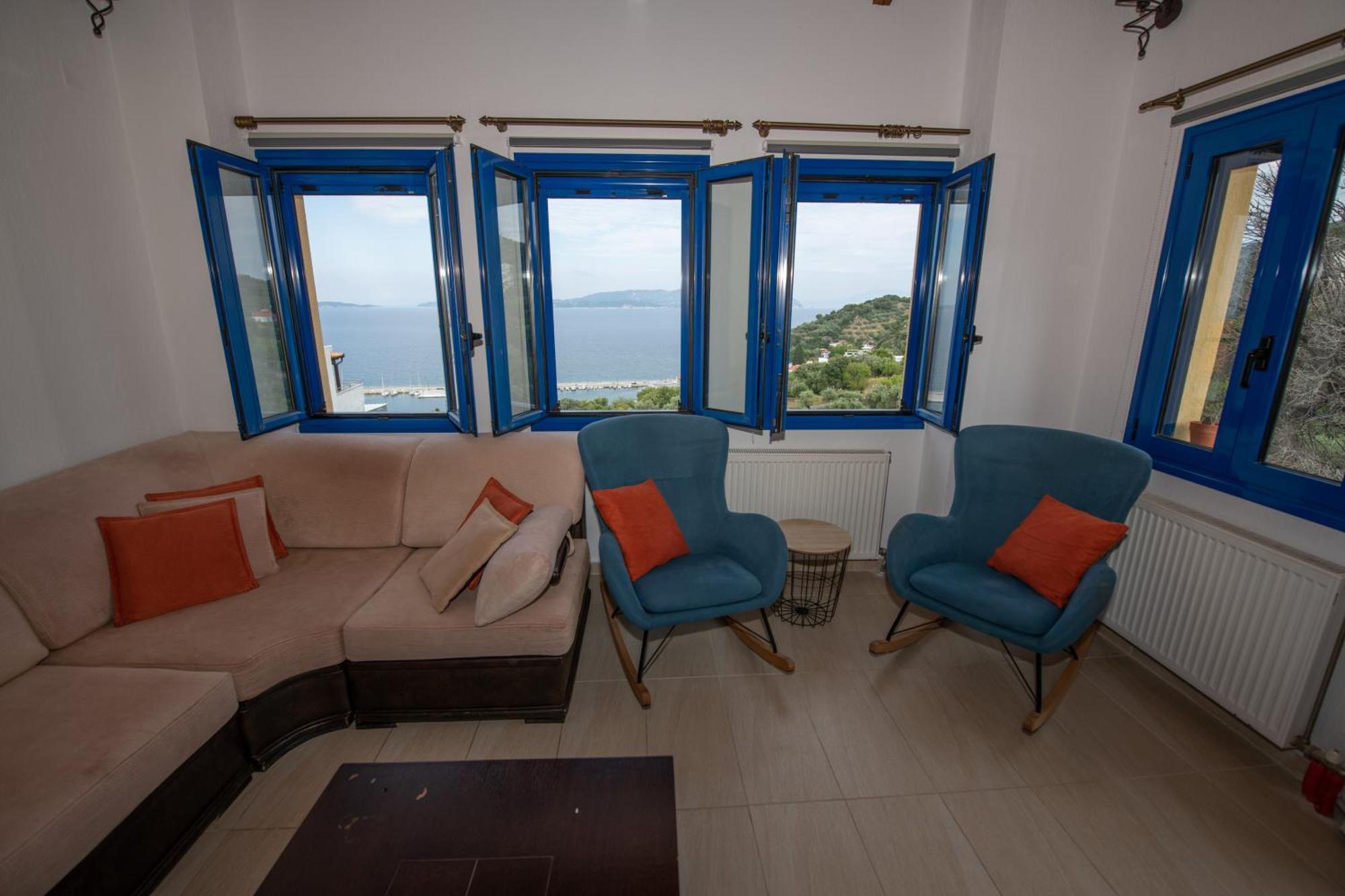 סקופלוס טאון Villa Evmenia Panoramic View & Sea Front Apartments מראה חיצוני תמונה