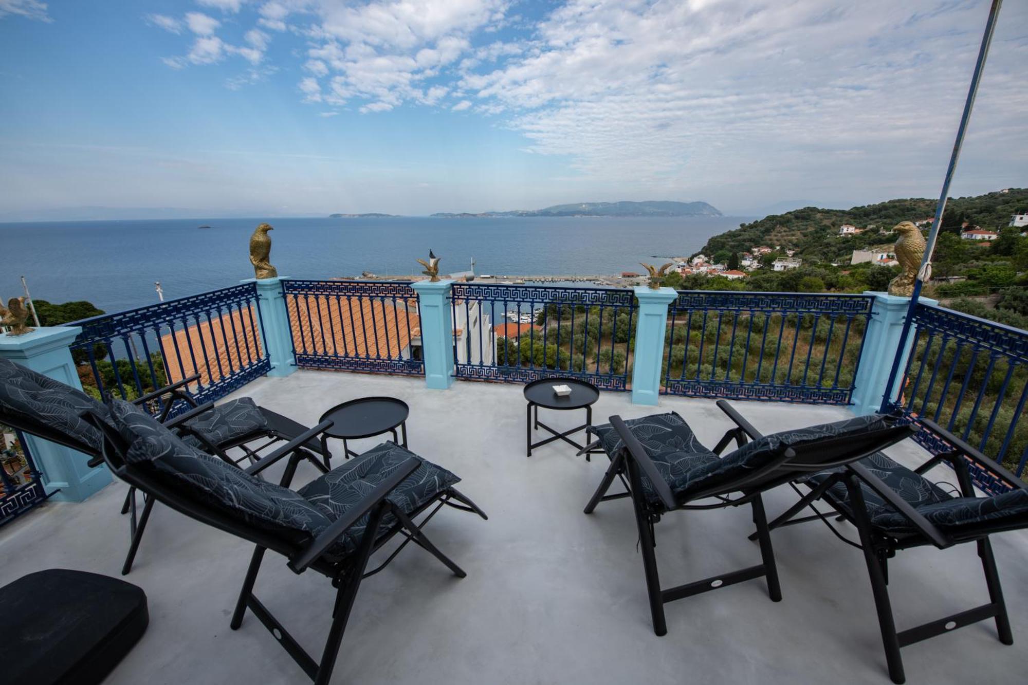 סקופלוס טאון Villa Evmenia Panoramic View & Sea Front Apartments מראה חיצוני תמונה